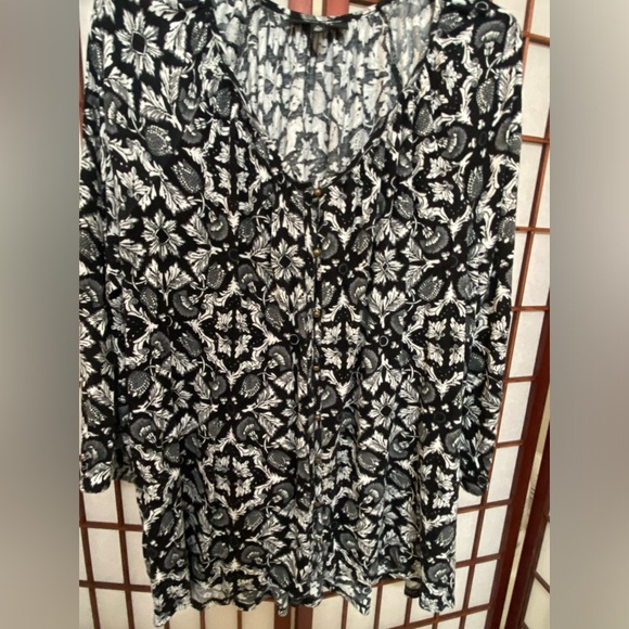 (S6) Chelsea Studios 2X (26/28) Boho V-Neck Button-Down Tunic - Picture 1 of 10